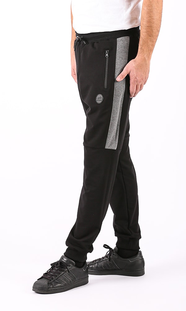 Muški donji deo trenerke sa kombinacijom - Crna - Слика 2