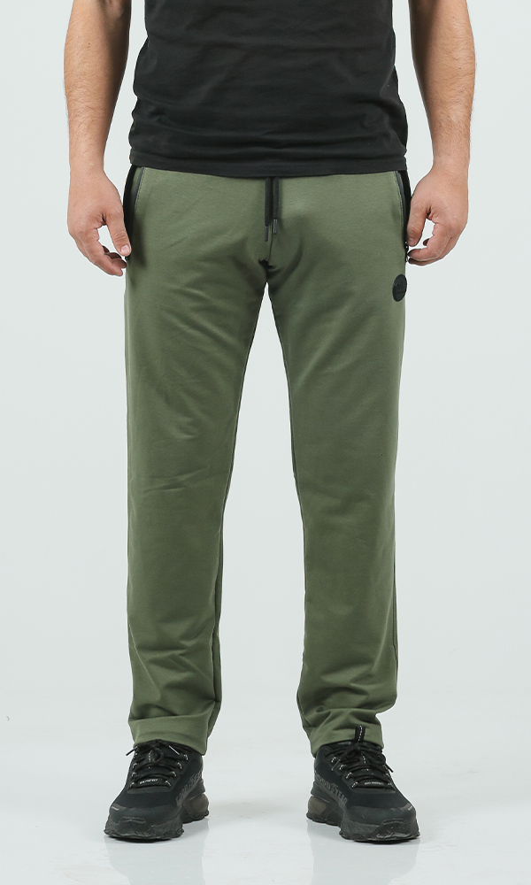 Muški donji deo trenerke ravan - Maslinasto zelena - Слика 2