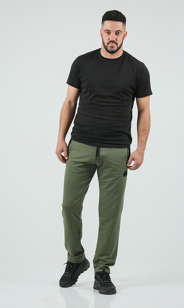 Muški donji deo trenerke ravan - Maslinasto zelena - Слика 3