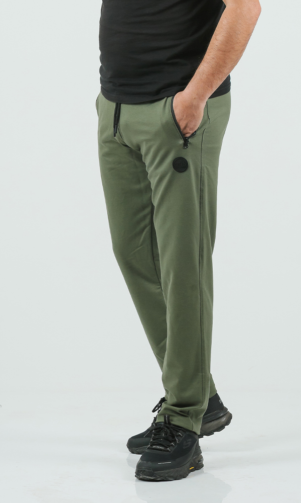 Muški donji deo trenerke ravan - Maslinasto zelena - Слика 4